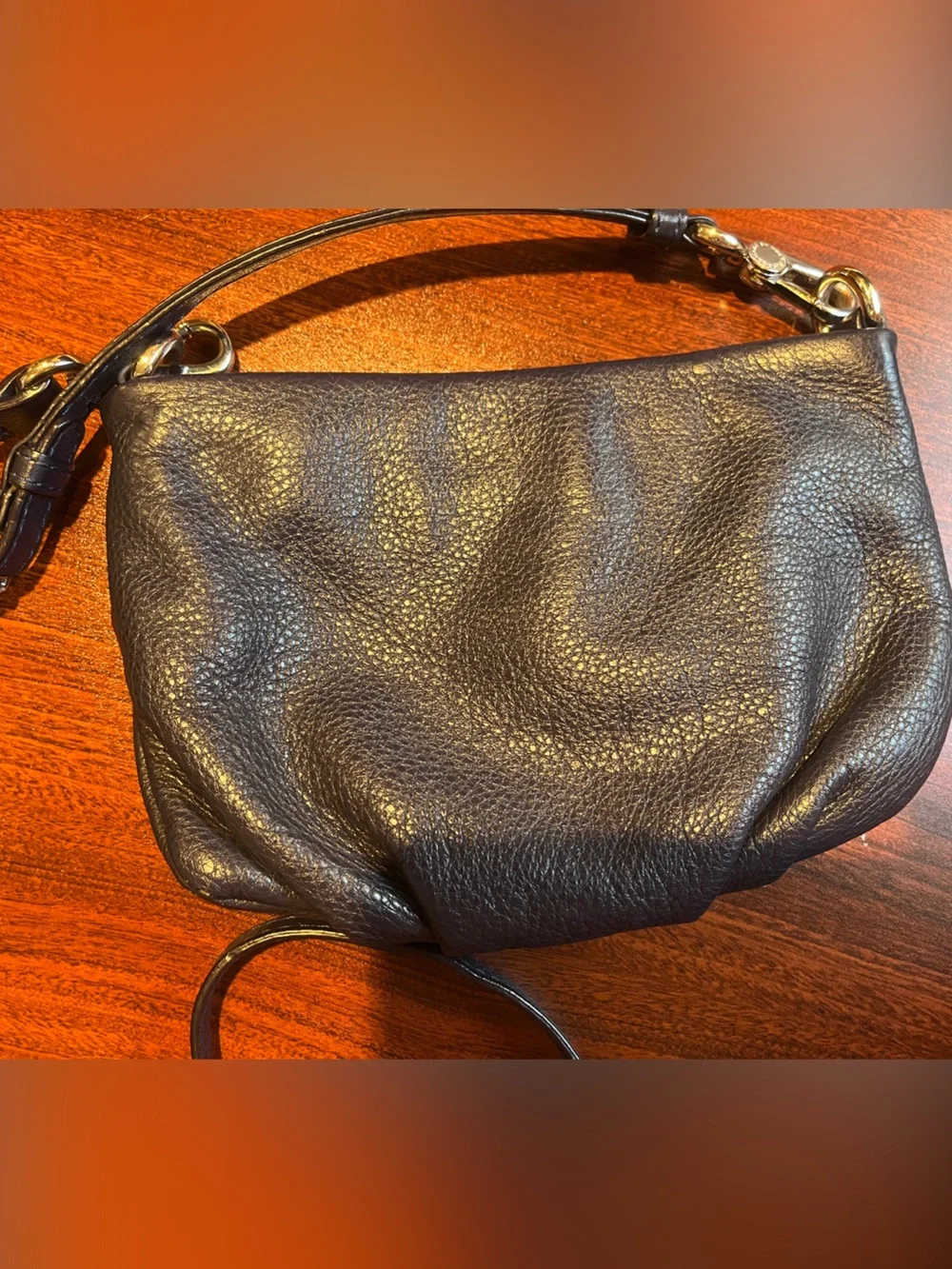 Marc by Marc Jacobs Navy Pebbled Leather Crossbody with Gold Plate
